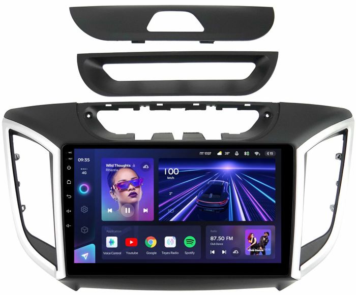 Магнитола для Hyundai Creta 1 2016-2021 (рамка 9) - Teyes CC3 на Android 10, QLED, ТОП процессор, 4Гб+32Гб, CarPlay, 4G SIM-слот