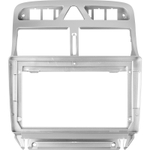 Комплект рамки с разъёмами 9" Peugeot 307 2001-2008 серебро