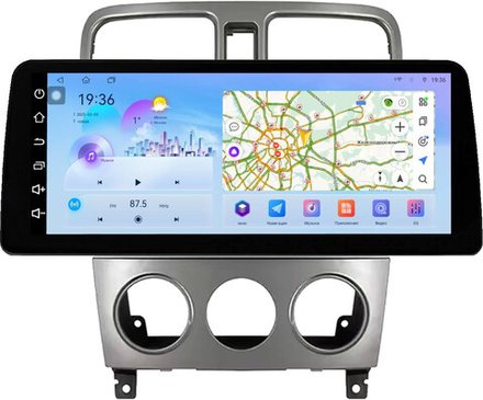 Магнитола для Subaru Forester 2 SG 2002-2007 - FarCar монитор 12.3" 2K QLED на Android 14, TS10, CarPlay, 4G SIM-слот