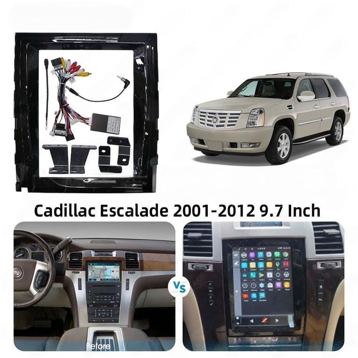 Магнитола для Cadillac Escalade 2006-2015 - Kuberg SF-C9701FW вертикальный экран 9.7" в стиле "Тесла" на Android 12, ТОП процессор, 6Гб+128Гб, CarPlay, 4G SIM-слот