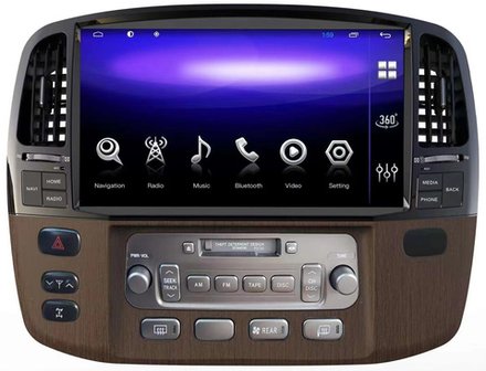 Магнитола для Toyota Land Cruiser 100, Lexus LX470 2002-2007 (климат на цветном экране) - Kuberg KP-T1305, монитор 13.3" на Android 10, 6ГБ+128ГБ, CarPlay, 4G SIM-слот