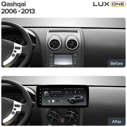 Магнитола для Nissan Qashqai J10 2006-2013, Dualis - Teyes LUX ONE 360 монитор 12.3" 2K QLED на Android 10, 6/128Гб, CarPlay, 4G SIM-слот, 4 камеры в комплекте