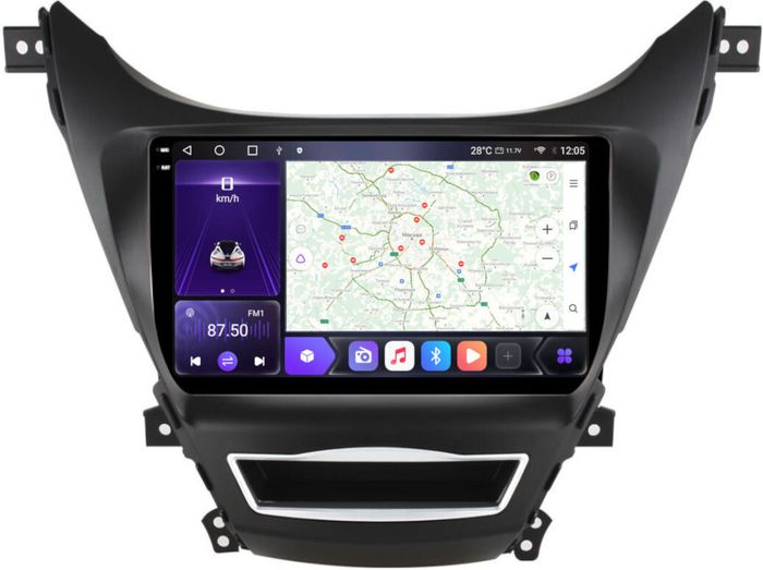 Магнитола для Hyundai Elantra 5 MD 2010-2013 - Kuberg OL-9706 QLed+2K, Android 12, ТОП процессор, CarPlay, 4G SIM-слот