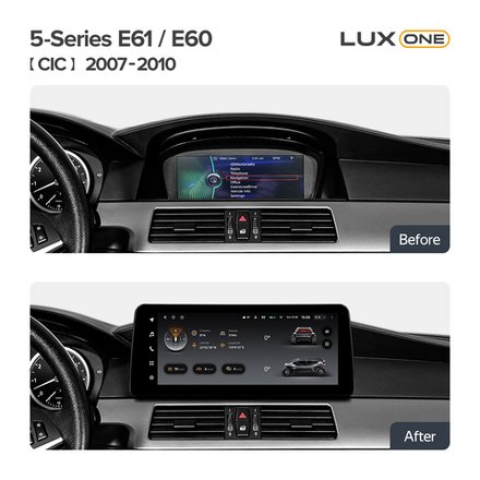 Магнитола для BMW 5 (E60) 2009-2010 CIC - Teyes LUX ONE монитор 12.3" на Android 10, 6/128ГБ, CarPlay, 4G SIM-слот