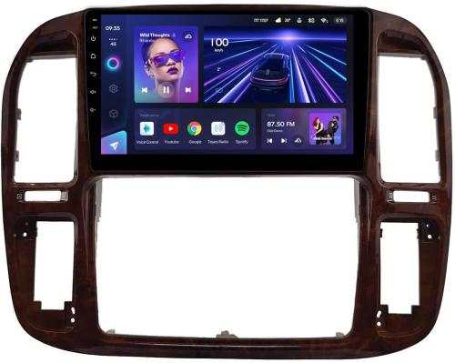 Магнитола для Toyota Land Cruiser 100, Lexus LX470 1998-2002 (кондиционер или климат внизу, рамка дерево) - Teyes CC3L монитор 9" IPS на Android 10, 8-ядер, CarPlay, 4G SIM-слот