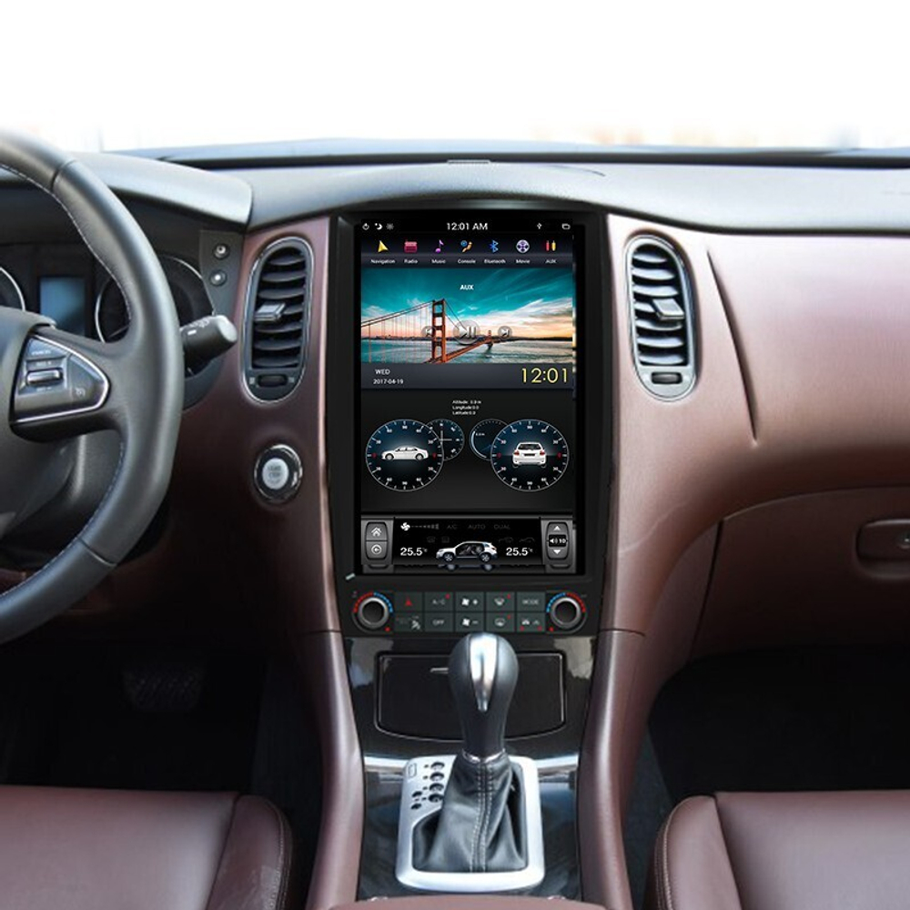 Магнитола для Infiniti EX25, EX35, EX37, QX50 2007-2017 - Kuberg ZF-1250-GE экран 12.1" в стиле "Тесла" на Android 13, 8/128Гб, CarPlay, 4G SIM-слот