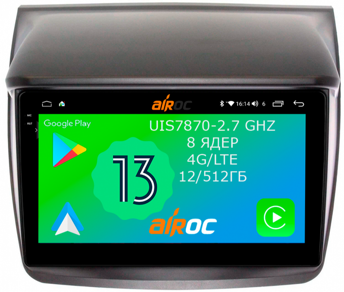 Магнитола для Mitsubishi L200, Pajero Sport 2006-2016 - Airoc 2K AU-2605 на Android 13, Быстрейшая, SIM-слот