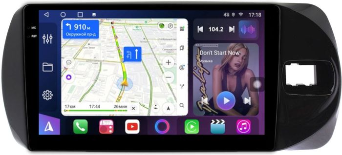 Магнитола для Toyota Vitz 3 2014-2019 - FarCar 9540 монитор 9.5" QLED на Android 14, TS18, CarPlay, 4G SIM-слот
