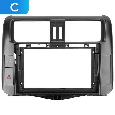 Комплект рамки с разъёмами 9"+can Toyota Prado 150 2009-2013 черная (C)
