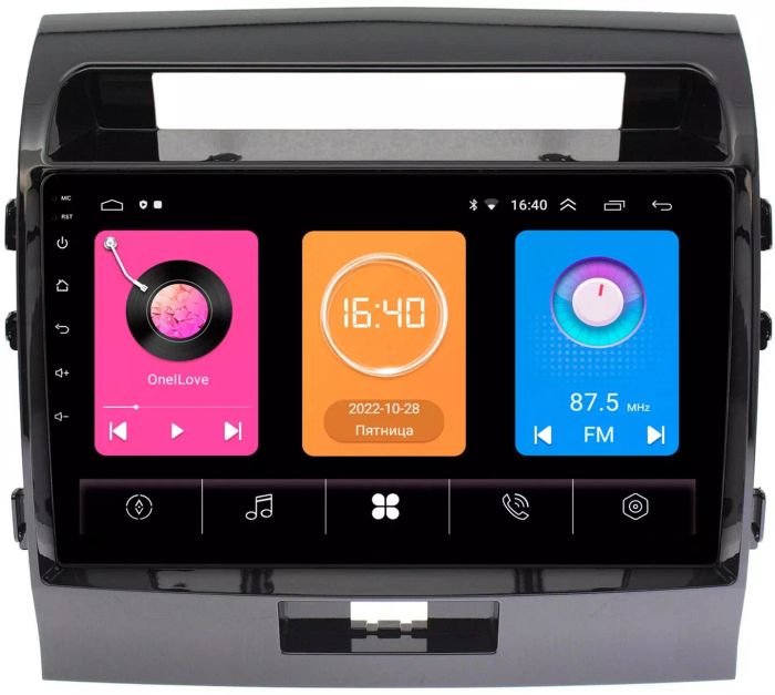 Магнитола для Toyota Land Cruiser 200 2007-2015 (экран климата внизу) -  GT10-1004 на Android 10, 2Гб-16Гб