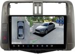 Магнитола для Toyota Land Cruiser Prado 150 2009-2013 (взамен 7" навигации) - FarCar BX9-360-7041C монитор 9.5" 2K QLED на Android 13, Быстрая, CarPlay, 4G SIM-слот, 4 камеры в комплекте