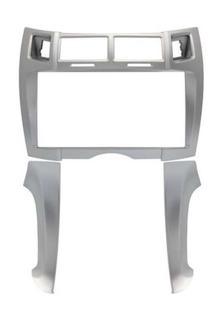 Комплект рамки с разъёмами 9" Toyota Yaris/Vitz P90 2005-2010 серебро Тип2 с боковинами