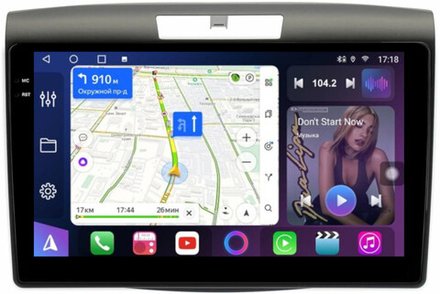 Магнитола для Honda CR-V 4 2012-2016 (маленькая рамка) - FarCar BM9-7073-9L монитор 9.5" QLED на Android 14, TS10, 4+32Гб, CarPlay, 4G SIM-слот