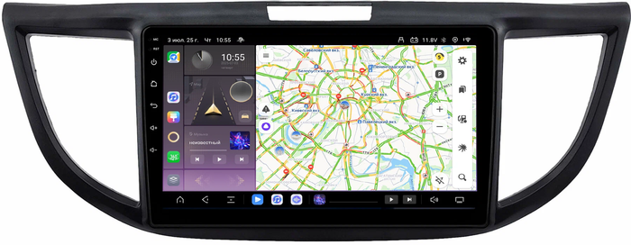Магнитола для Honda CR-V 4 2012-2016 (большая рамка) - Kuberg QLed, Android 13, Быстрейшая, CarPlay, SIM-слот