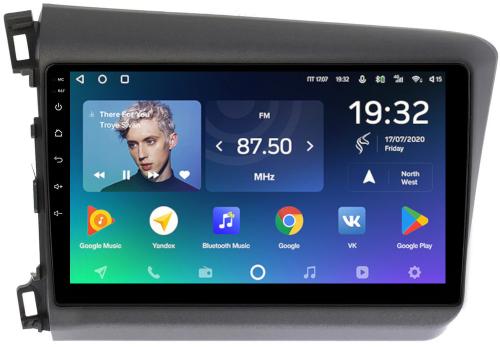 Магнитола для Honda Civic 9 седан 2012 левый руль - Teyes CC2 PLUS монитор 9" QLED на Android 10, ТОП процессор, 4Гб+64Гб, 4G SIM-слот