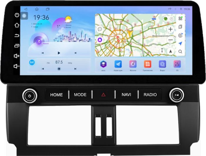 Магнитола для Toyota Land Cruiser Prado 150 2013-2017 (рамка LUX) - FarCar монитор 12.3" 2K QLED на Android 14, Быстрая, CarPlay, 4G SIM-слот