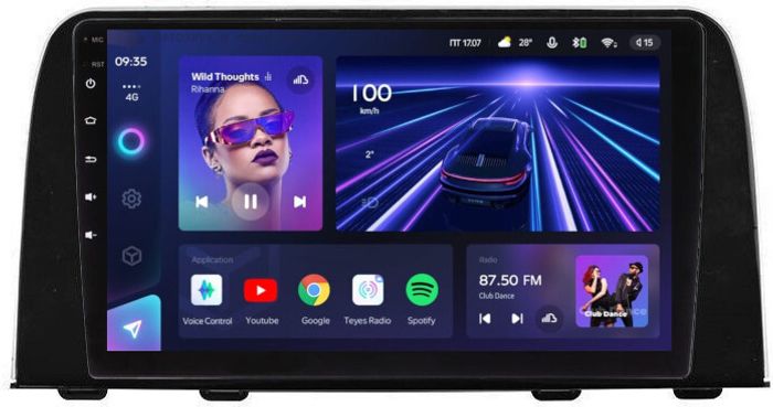 Магнитола для Honda CR-V 2017+ - Teyes CC3 Android 10, ТОП процессор, 4/32 Гб, CarPlay, SIM-слот