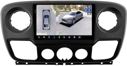 Магнитола для Renault Master 2010-2019 - FarCar BX10-360-9592F2 монитор 10.36" 2K QLED на Android 13, 6Гб+128Гб, CarPlay, 4G SIM-слот, 4 камеры в комплекте