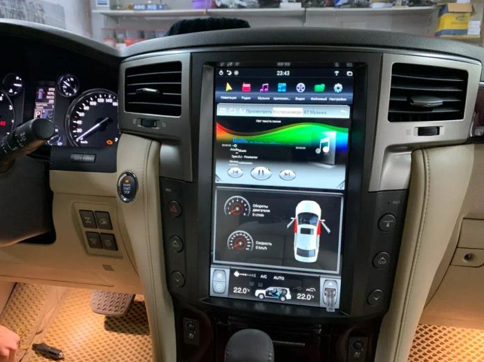 Магнитола для Lexus LX570 2007-2015 - Kuberg ZF-1819-GE вертикальный экран в стиле "Тесла" на Android 13, Быстрая, CarPlay, 4G SIM-слот