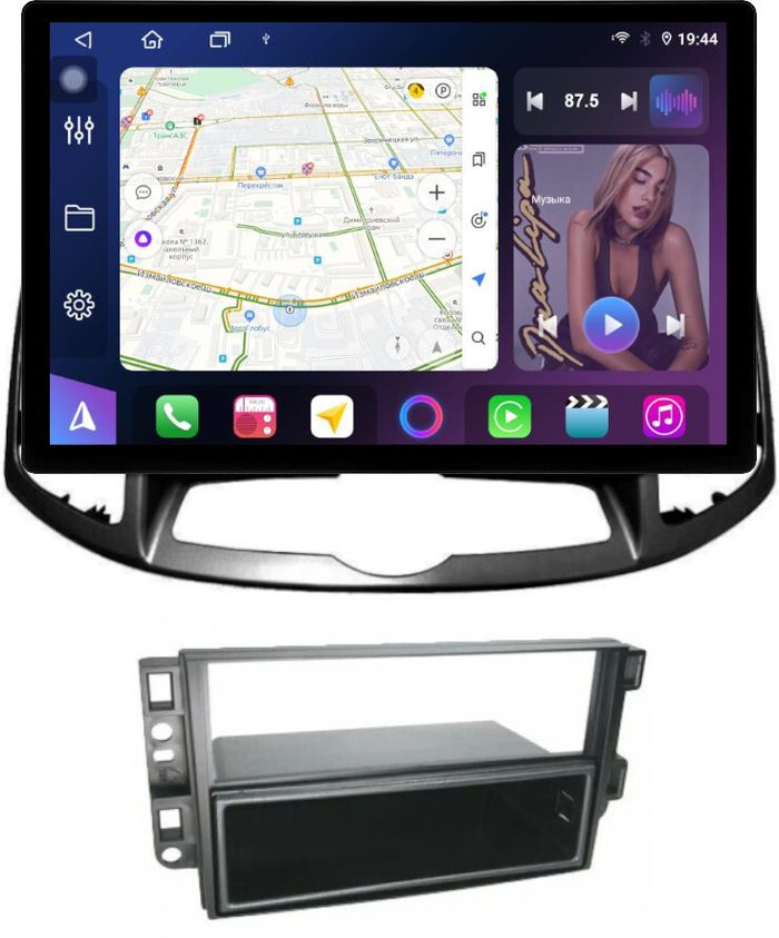 Магнитола для Chevrolet Captiva 2011-2015 (перенос БК вниз, рамка 10) - FarCar BX877 монитор 13" 2K QLED на Android 13, Быстрая, CarPlay, 4G SIM-слот