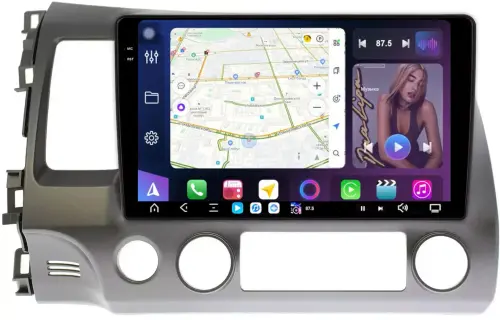 Магнитола для Honda Civic 8 4d 2005-2012 (левый руль) - FarCar XXL044M монитор 10.36" 2K QLED на Android 14, TS20, 8+256Гб, CarPlay, 4G SIM-слот