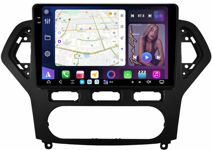 Магнитола для Ford Mondeo 4 2007-2010 (рамка черная) - FarCar S500-TS20 монитор 10.36" 2K QLED на Android 14, Быстрейшая, CarPlay, 4G SIM-слот