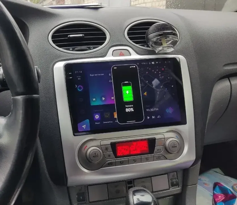 Магнитола для Ford Focus 2 2004-2011 (климат) - FarCar BX003M-360 монитор 9.5" 2K QLED на Android 13, 6Гб+128Гб, CarPlay, 4G SIM-слот, 4 камеры в комплекте