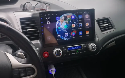 Магнитола для Honda Civic 8 4d 2005-2012 (левый руль) - FarCar DX044M монитор 10.36" IPS на Android 13, 4+64Гб, CarPlay