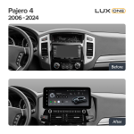 Магнитола для Mitsubishi Pajero 4 2006-2011 (штатная навигация) - Teyes LUX ONE 360 монитор 12.3", Android 10, CarPlay, 4G SIM-слот, 6/128 ГБ, 4 камеры в комплекте