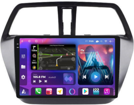 Магнитола для Suzuki SX4 2 2013-2021 - FarCar BM337M-2K монитор 9.5" 2K QLED на Android 14, TS10, 4+32Гб, CarPlay, 4G SIM-слот