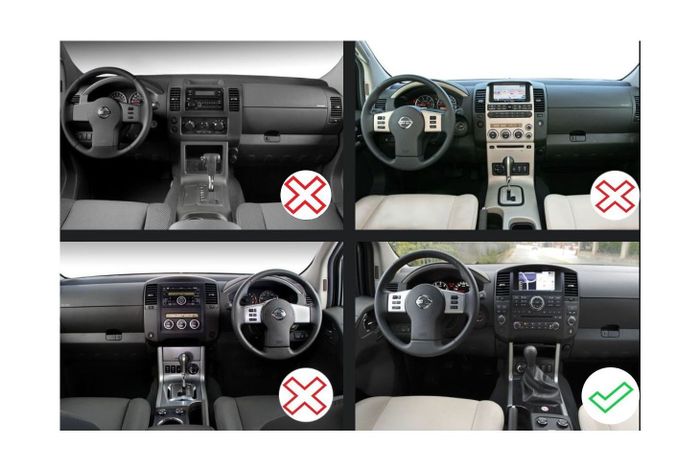 Комплект рамки с разъёмами 9" Nissan Pathfinder R51 2010-2014 с нави (взамен нижнего блока) накладка