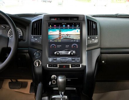 Магнитола для Toyota Land Cruiser 200 2007-2015 (экран климата внизу) - Kuberg ZF-1220-GE монитор 12.1" в стиле "Тесла" на Android 13, 8Гб+128Гб, CarPlay, 4G SIM-слот