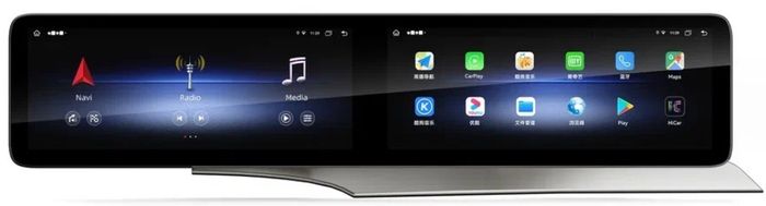 Магнитола для Mercedes-Benz C-класс W205, GLC X253 2014-2018 NTG 5 - Kuberg (2 экрана 12.3") на Android 10, 8Гб+128Гб, CarPlay, 4G SIM-слот