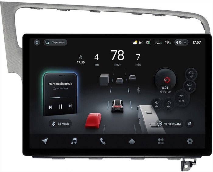 Магнитола для Volkswagen Golf 7 2012-2020 (рамка серебро) - Teyes CC4-PRO монитор 13" 2K QLED на Android 13, Snapdragon 778G, ИИ, CarPlay, DSP, 4G SIM-слот