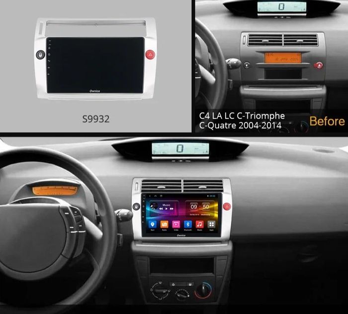 Магнитола для Citroen C4 2004-2011 - Kuberg OL-9932 QLed, Android 12, TS10, CarPlay, 4G SIM-слот