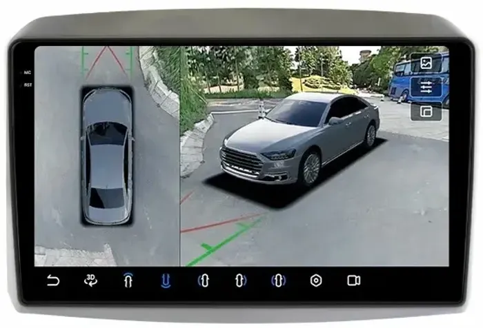 Магнитола для KIA Sorento Prime UM 2015-2020 (рамка-накладка) - FarCar BX10-360-7019F2 монитор 10.36" 2K QLED на Android 13, 6Гб+128Гб, CarPlay, 4G SIM-слот, 4 камеры в комплекте