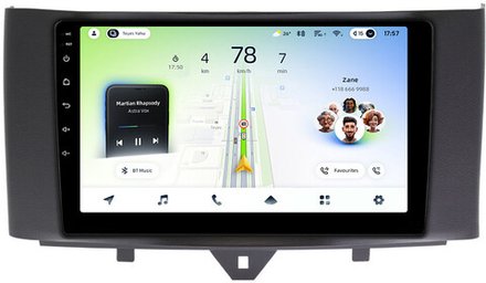 Магнитола для Smart ForTwo W451 2010-2015 - Teyes CC4L монитор 9" IPS на Android 14, Snapdragon 662, CarPlay, 4G SIM-слот