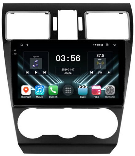 Магнитола для Subaru Forester 4, XV 1 2015-2018, Impreza 4 - FarCar DX901/775M монитор 9.5" IPS на Android 13, 4+64Гб, CarPlay