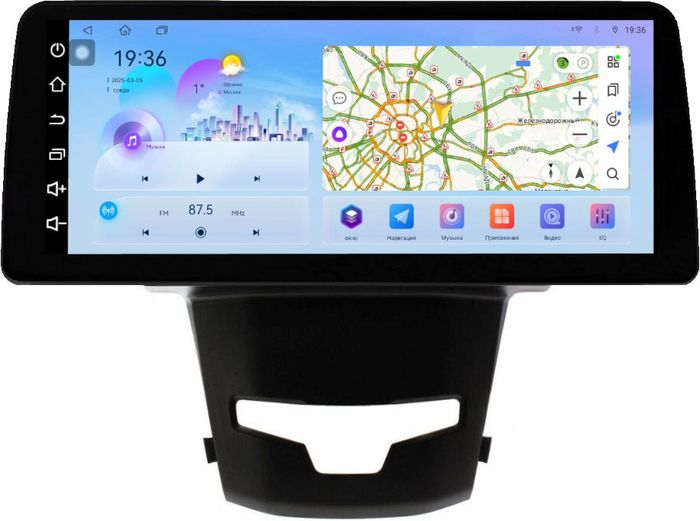 Магнитола для SsangYong Actyon 2 2013-2021 - FarCar монитор 12.3" 2K QLED на Android 14, Быстрая, CarPlay, 4G SIM-слот