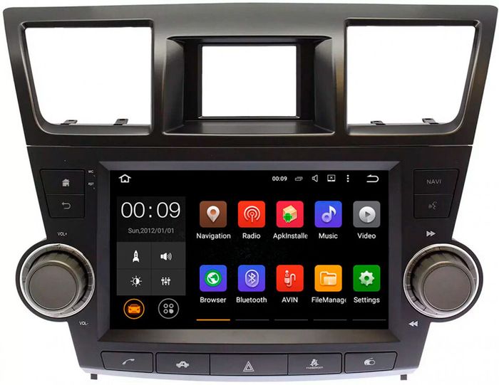Магнитола для Toyota Highlander 2 2007-2013 XU40 - AIROC 2K RX-1122B Android 13, QLed+2K,  ТОП процессор, 8/128, CarPlay, SIM-слот (кнопки + крутилки)