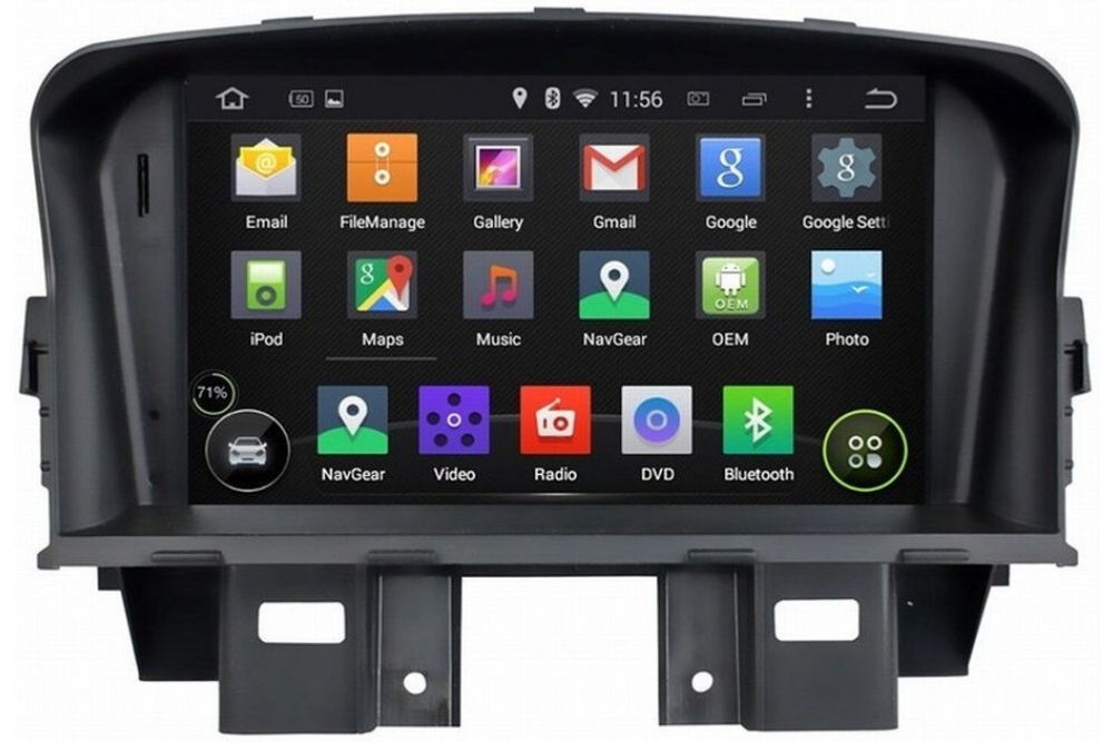 Магнитола для Chevrolet Cruze 2009-2012 - Kuberg EW-7016-P на Android 10, 4Гб+64Гб, CarPlay, 4G SIM-слот