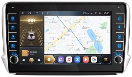 Магнитола для Peugeot 208/2008 2013-2019 - Kuberg OL-1964 (кнопки и крутилки), Android 12, TS10, CarPlay, 4G SIM-слот