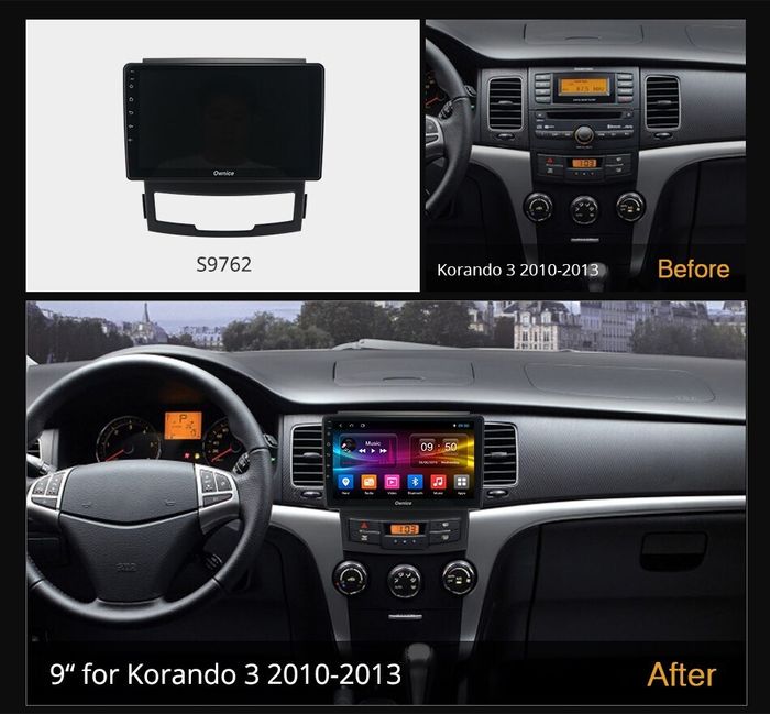 Магнитола для SsangYong Actyon II 2011-2013 - Kuberg OL-9762 QLed, Android 13, TS20, CarPlay, SIM-слот