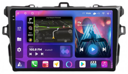 Магнитола для Toyota Corolla 150 2006-2013 (рамка тип 1) - FarCar BM063M-2K монитор 9.5" 2K QLED на Android 14, TS10, 4+32Гб, CarPlay, 4G SIM-слот