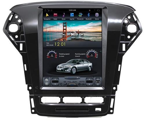 Магнитола для Ford Mondeo 4 2010-2014 (с климатом) - Kuberg ZF-1052A-Q6 вертикальный экран в стиле "Тесла" на Android 11, 8Гб+128Гб, CarPlay, 4G SIM-слот