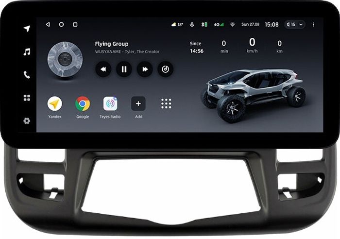 Магнитола для Nissan Teana J32 2008-2013 (ШГУ монохром, рамка тип 3) - Teyes LUX ONE ROUND монитор 12.3" 2K QLED на Android 10, CarPlay, 4G SIM-слот