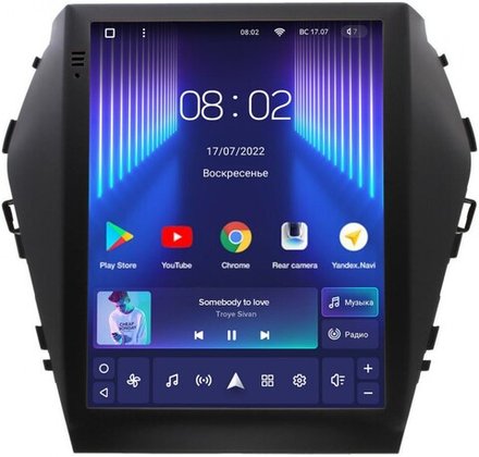 Магнитола для Hyundai Santa Fe 3 2012-2018 (климат на ШГУ) - Teyes TPRO 2 монитор 9.7" QLED в стиле "Тесла" на Android 10, TS10, 4G SIM-слот
