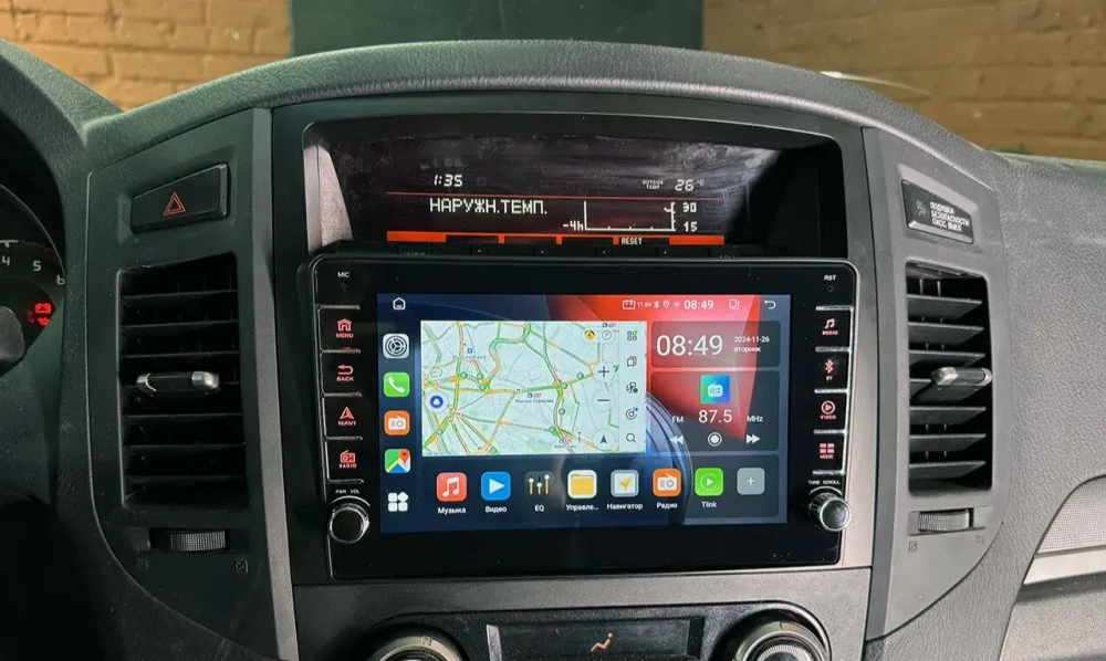 Магнитола для Mitsubishi Pajero 4 2006-2022 - Kuberg OL-9566 (кнопки и крутилки) Android 13, TS20, 6+128Гб, CarPlay, 4G SIM-слот