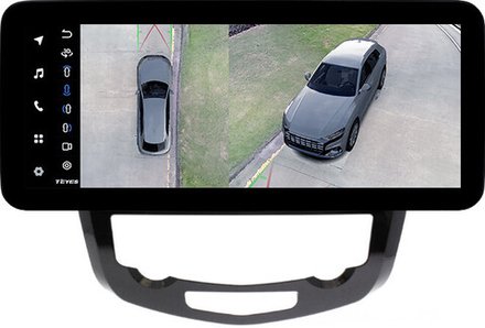 Магнитола для Nissan X-Trail T32, Qashqai J11 2014-2022 (климат, рамка большая) - Teyes LUX ONE 360 монитор 12.3" 2K QLED на Android 10, 6Гб+128Гб, CarPlay, 4G SIM-слот, 4 камеры в комплекте