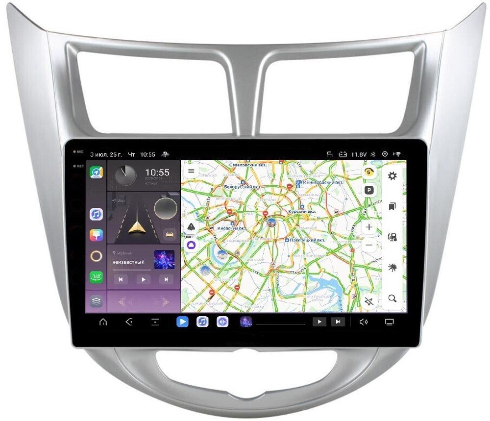 Магнитола для Hyundai Solaris 2010-2016 - Kuberg OL-9707 QLed+2K, Android 13, TS20, CarPlay, 4G SIM-слот